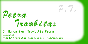 petra trombitas business card